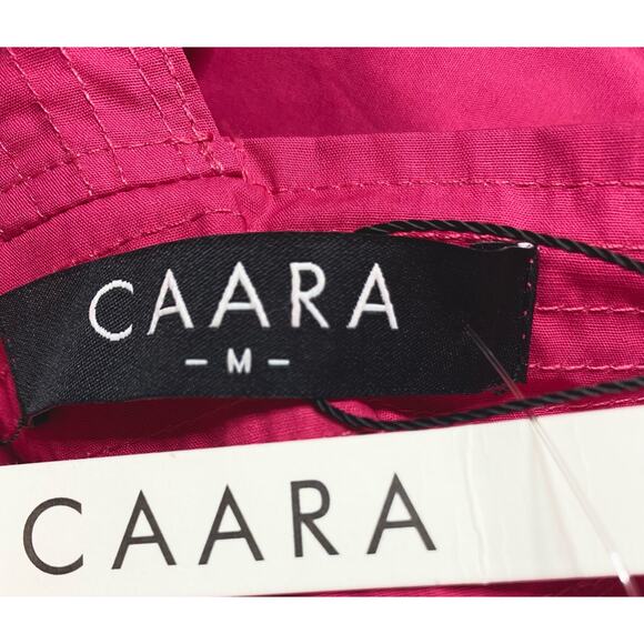 CAARA Ruffle Open Tie Bow Back Cotton Magenta Prairie Maxi Dress NWT US MEDIUM - Picture 13 of 16